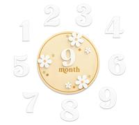 Tarjetas de Hitos Mensuales de Bebés, Madera Cumple Mes Bebe 0-12 Meses Bienvenida para Recién Nacido con Diseño Floral Accesorios Para Fotos para Baby Shower Futuras Madres Padres Regalo