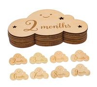 Tarjetas de Hitos Mensuales de Madera en Forma de Nube 8 Piezas