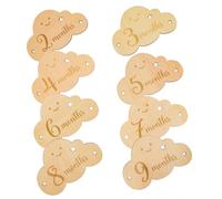 Tarjetas de Hitos Mensuales de Madera Nube 8 Piezas