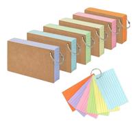 Tarjetas de índice coloreadas de 600 hojas, tarjetas de índice gobernadas con anillo, forrado en ambas de nota de notas gobernadas nota pesada para estudiar escuela, universidad 3x5 pulgadas