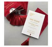 Tarjetas De Invitación De Boda 100 Uds. Sobres y borlas de estilo franela Tarjeta De Invitación De Boda personalizada hecha a mano(Red,110 piece)