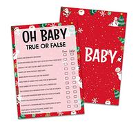 Tarjetas de juego de baby shower, juego verdadero o falso, tarjetas de fiesta de Navidad para niños o niñas neutros, juego de 30 tarjetas (Chris003)