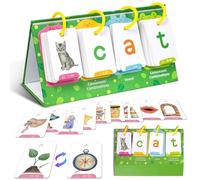 Tarjetas de juegos de palabras para aprender a leer, Montessori Word Building Desktop Pocket Chart Kit de tarjetas flash con 129 tarjetas, suministros de aula de jardín de infantes para lectura y
