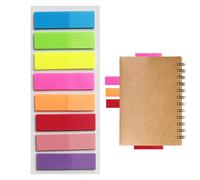 Tarjetas de libro con lengua: conjunto de notas adhesivas transparentes con 8 colores fluorescentes, marcadores preadhesivos para anotaciones | Pestañas de colores para el índice, ideal para