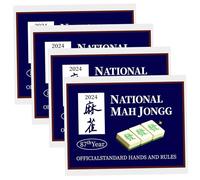 Tarjetas de Mahjong 2024 4pcs National National Mahjong Tarjetas Oficiales Estándares y Reglas 2024 Gran impresión de puntaj