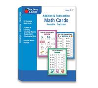 Tarjetas de Matemáticas de Suma y Resta, Borrado en Seco, Reutilizables