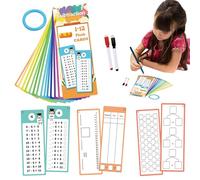 Tarjetas de matemáticas interactivas, Tarjetas Flash de multiplicación, Tarjeta Flash para niños, Juego de Aprendizaje de Doble Cara con 2 bolígrafos de borrado en seco para Aula, hogar, Escuela,