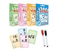 Tarjetas de matemáticas para niños, tarjetas flash de división de multiplicación de borrado en , herramienta de revisión de enseñanza para niños mayores de 6 años
