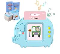 Tarjetas de memoria flash para aprendizaje de niños, tarjetas de discurso audibles para discurso de bolsillo - Tarjeta de regalo con sonido de 112 hojas | Discurso de bolsillo en forma de elefante