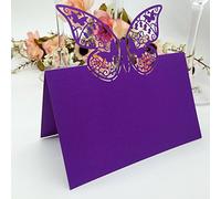 Tarjetas de mesa para boda, fiesta, cumpleaños, decoración de mesa, recuerdo de invitado, tarjeta con número de nombre (morado)