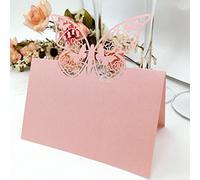 Tarjetas de mesa para boda, fiesta, cumpleaños, decoración de mesa, recuerdo de invitado, tarjeta de número de nombre (rosa)