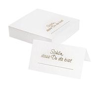 Tarjetas de mesa "Schön, dass du da bist", 10 cm x 9 cm, cartón texturizado de 300 g/m², 50 unidades