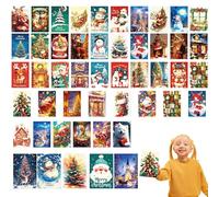 Tarjetas de Navidad - 50 tarjetas de Navidad surtidas - Tarjetas postales de Navidad, tarjetas de felicitación de invierno para celebración de Navidad e invierno