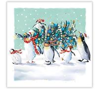 Tarjetas de Navidad benéficas, paquete de 10 unidades, Marie Curie, BHF, Age UK, NSPCC, Sociedad de Alzheimer y samaritanos, pingüinos y árbol de Navidad, fabricadas en el Reino Unido, ecológicas