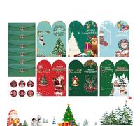 Tarjetas de Navidad genéricas - Santa Claus Reno Abeto,Tarjetas De Elegantes Con Sobres | Para Mujeres Mamá Abuela Niños Niñas Hogar Oficina Escuela Decoraciones Año Nuevo