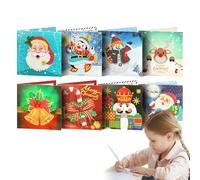 Tarjetas de Navidad genéricas, tarjetas de Navidad | 8 paquetes de tarjetas de felicitación de arte con diamantes de imitación, postal de vacaciones, arte , tarjetas de pintura para