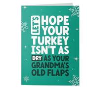 Tarjetas de Navidad groseras para mujeres y hombres, pavo seco, tarjeta de feliz Navidad, hermano, hermana, mejor amigo, primo, mejor amigo, compañero de trabajo, divertido regalo secreto de Papá Noel