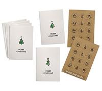 Tarjetas de Navidad para árbol de Navidad, 24 bonitas tarjetas de Navidad minimalistas con sobres