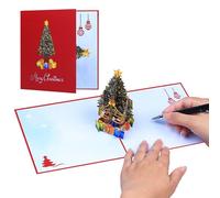 Tarjetas de Navidad para niños, tarjetas de agradecimiento de Navidad, tarjetas pop -up, tarjetas de Navidad vintage con papel, árbol de Navidad para mamá, papá, hijo
