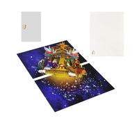 Tarjetas de Navidad religiosas - Tarjetas de Navidad 3D | Tarjeta de Natividad de escena con sobres, tarjetas de felicitación cristianas tarjetas de Navidad hechas a mano Catholic Christmas