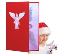 Tarjetas de Navidad | Tarjeta de ángel y flor, tarjeta de Navidad católica única con sobres para funeral, dormir, monumento, dopaje