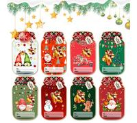 Tarjetas de Navidad,Tarjetas de Navidad | Tarjetas de felicitación robustas Tarjeta de Navidad en forma de tarro,Tarjetas de felicitación con bolsa de regalo de diseño ahuecado para amigos, familiares