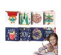Tarjetas de Navidad vintage, tarjetas de vacaciones, 8 paquetes de tarjetas de felicitación, pintura de diamantes de imitación, postal de vacaciones, arte , tarjetas de pintura para cumpleaños