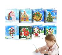 Tarjetas de Navidad Vintage, Tarjetas de Vacaciones - Pack de 8 Tarjetas de Felicitación Kit de Pintura | Postal de Vacaciones, Arte , Tarjetas de Pintura en Cumpleaños y Navidad