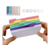 Tarjetas de nota: 300 piezas Set forrado de color pesado para escribir y estudiar, kit flash con calcomanías, artículos de papelería para organización, maestro, alumno, aula y preparación del examen