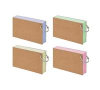 Tarjetas de notas a rayas, tarjetas flash a rayas, 200 unidades de tarjetas de un solo agujero forradas, tarjetas pesadas de 3 x 5 pulgadas con anillos de metal para la lista de cosas de, el registro