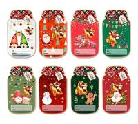 Tarjetas de notas de Navidad, postal de Navidad resistente en forma de tarro, tarjetas de vacaciones, bolsa de golosinas, tarjeta de Navidad para Navidad, cumpleaños, Pascua