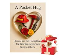 Tarjetas de notas | Recuerdos Temáticos del Cuerpo de Bomberos en forma de corazón - Tarjeta de agradecimiento | para las mujeres Familia Cumpleaños Pascua Vacaciones Acción de Gracias