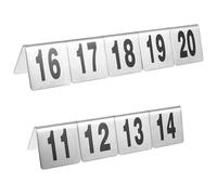 Tarjetas de números de mesa, Tarjetas Numéricas De Mesa Tienda Campaña Doble Cara Apilables Acero Inoxidable 1-50 1-100 50x50 Mm(1 to 50)
