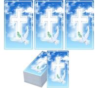 Tarjetas de oración conmemorativas funerarias, 100 unidades, tarjetas conmemorativas de celebración de la vida, tarjeta de oración temática de cruz y paloma, poemas de duelo para funeral, aliento