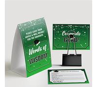 Tarjetas de palabras de sabiduría de graduación 2023 (1 cartel y 50 tarjetas de consejos), consejos y buenos deseos para el graduado, suministros de fiesta de graduación 2023, decoraciones de