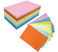 Tarjetas de papel A6, 400 unidades, tarjetas de revisión, colores surtidos, 14,8 x 10,5 cm, tarjetas de registro Crads, tarjetas de registro rayadas para oficina, trabajo, escuela, aprendizaje