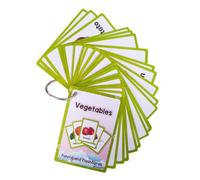 Tarjetas de Papel Didácticas de Verduras para Pequeños Bilingües