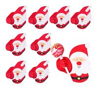 Tarjetas de papel para piruletas navideñas, 50 unidades de tarjetas para dulces, tarjetas de paquete de pan de azúcar, tarjetas de intercambio para envolver piruletas navideñas para dulces, pasteles