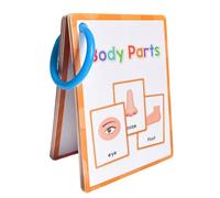 Tarjetas de partes del cuerpo en inglés - Juego de bolsillo para enseñanza de vocabulario y aprendizaje | 15 tarjetas duraderas de palabras preescolares, material de recursos de estudio para aula