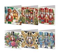 Tarjetas de pintura artística de diamantes con sobres, tarjetas de felicitación de cumpleaños de arte con diamantes, regalo para Navidad, vacaciones, 05, cascanueces