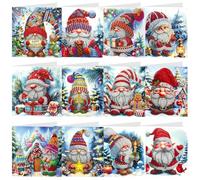 Tarjetas de pintura de diamantes, 12 tarjetas de pintura de diamantes, 12 unidades 5D DIY con pintura de diamantes, tarjetas de felicitación de Navidad, juego de tarjetas de felicitación de Navidad,