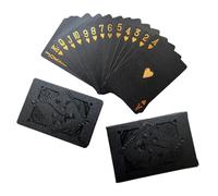 Tarjetas de póker de aluminio negro - Luxury 54pcs Juego de cartas de juego | Exquisita cubierta impermeable para adultos, noche de juegos familiares, fiestas, reuniones, actividades grupales y entret