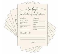 Tarjetas de predicción y consejos para bebés, tarjetas de juegos de baby shower, minimalismo para niño o niña, revelación de género de bebé, decoraciones y suministros de fiesta, 30 piezas de doble