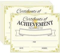 Tarjetas de premio de certificado de finalización doradas, 25 piezas de papel en blanco, 20,3 x 25,4 cm para graduación, logros, estudiantes, reconocimiento de profesores