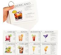 Tarjetas de Recetas de Bebidas,Guía de coctelería clásica con Marcas claras - Tarjetas en Papel para | para Bar en Casa, y Reuniones, Mujeres, Hombres y Principiantes