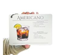 Tarjetas de Recetas de Bebidas | Guía de Coctelería y Accesorios para,Tarjetas en Papel para,para Bar en Casa, y Reuniones, Mujeres, Hombres y Principiantes