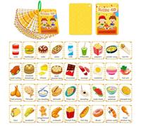 Tarjetas de reconocimiento de Alimentos preescolares con Palabras ilustradas, 48 Tarjetas de Aprendizaje en para revisión de Vocabulario en, lecciones y práctica de Vocabulario de