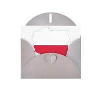 Tarjetas de regalo con diseño de mapa de bandera polaca, tarjetas de cumpleaños unisex, tarjetas de agradecimiento con sobres