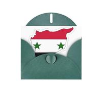 Tarjetas de regalo con diseño de mapa de la bandera siria, tarjetas de cumpleaños unisex, tarjetas de agradecimiento con sobres