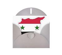 Tarjetas de regalo con diseño de mapa de la bandera siria, tarjetas de cumpleaños unisex, tarjetas de agradecimiento con sobres